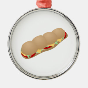 Submarine Sandwich Metal Tree Decoration
