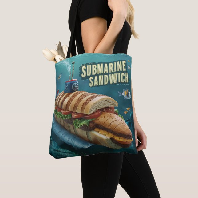 Submarine Sandwich Tote Bag (Close Up)