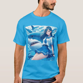 Submarine Serenity: Sailor and White Shark T-Shirt