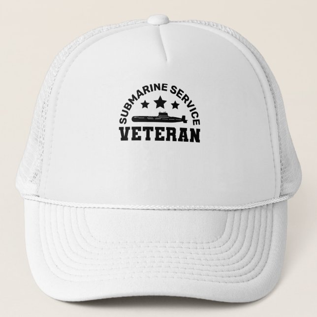 Submarine Service Veteran - Military Design Trucker Hat (Front)