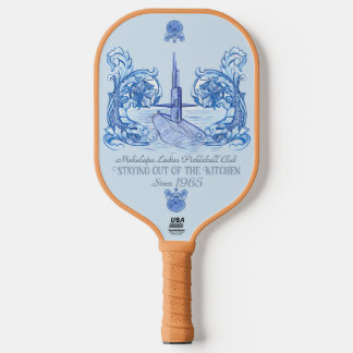 Submarine-themed preppy pickleball paddle