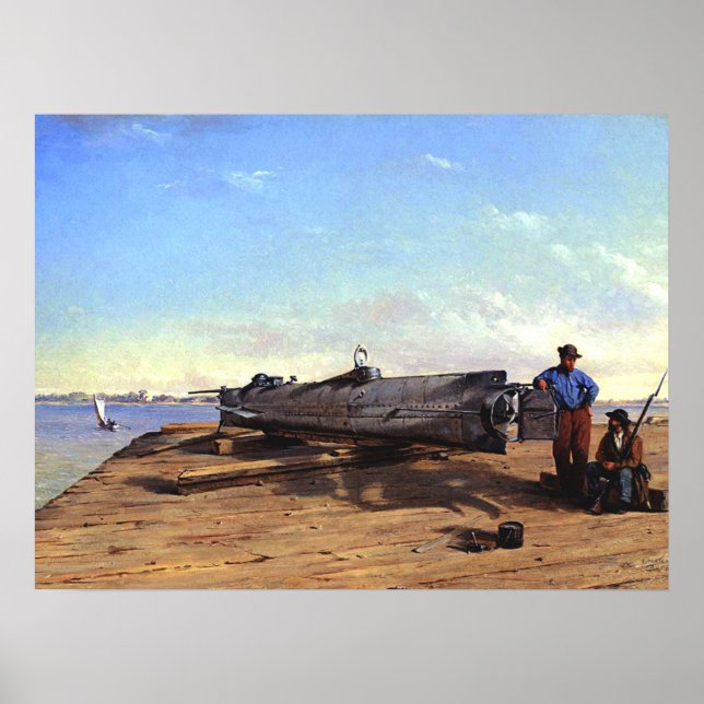 Submarine Torpedo Boat HL Hunley C Chapman 1863 Poster (Front)