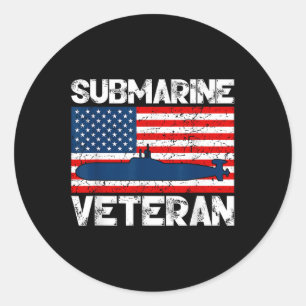 Submarine Veteran War Sub Underwater Craft Soldier Classic Round Sticker