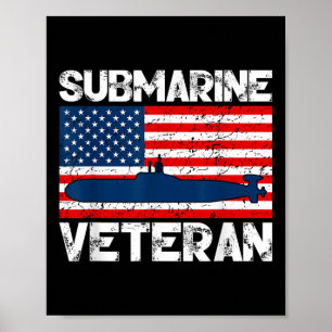Submarine Veteran War Sub Underwater Craft Soldier Poster