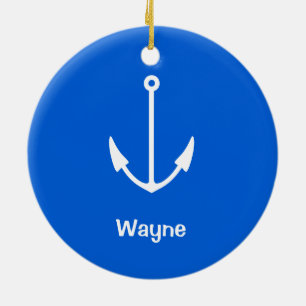 Submarine Your Text Anchor Ceramic Tree Decoration