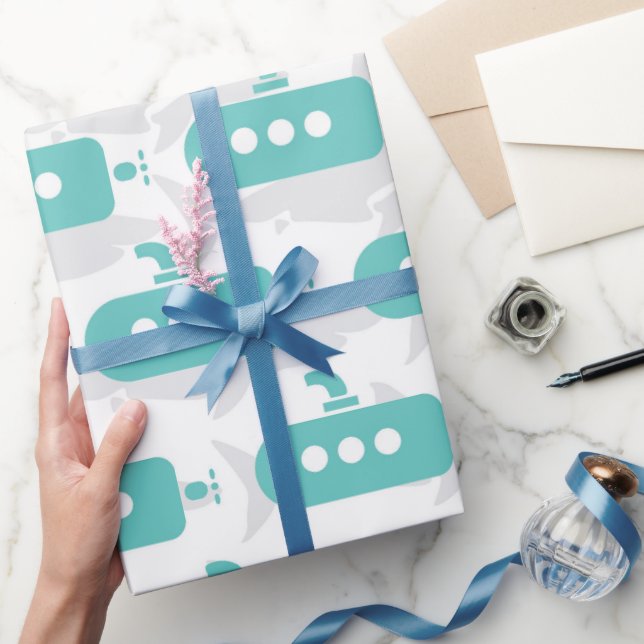 Submarines & Sharks Wrapping Paper (Gifting)