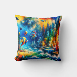 “Submerged Utopia: Atlantis Reimagined” Cushion
