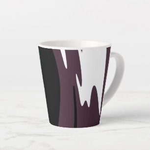 Submersion: Abstract Black, White, Purple & Green Latte Mug