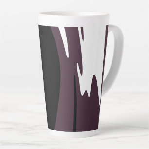 Submersion: Abstract Black, White, Purple & Green Latte Mug