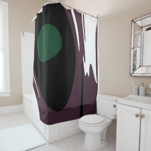 Submersion: Abstract Black, White, Purple & Green Shower Curtain