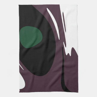 Submersion: Abstract Black, White, Purple & Green Tea Towel