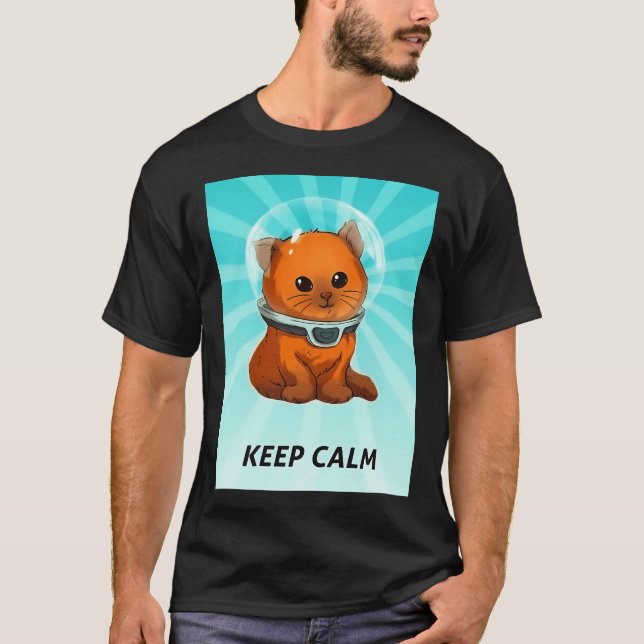 Subnautica Keep Calm Kitty Fixed Colour T-Shirt (Front)