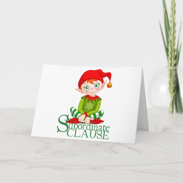 Subordinate Clause Christmas Card (blank inside) (Front)