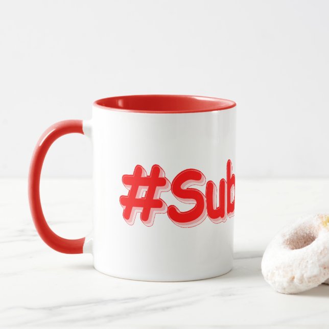 "#Subscribe" Cute Design. Buy Now Mug (With Donut)