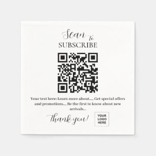 Subscribe QR code Pink blush Napkin