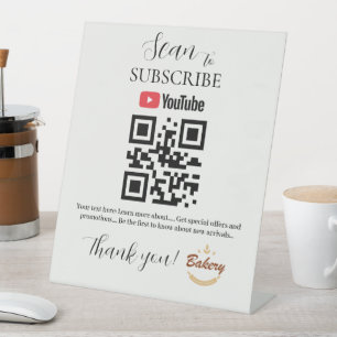 Subscribe QR Code Sign YouTube Bakery