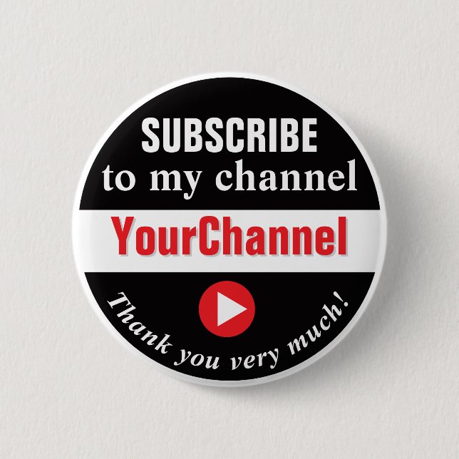 Subscribe to My Channel 6 Cm Round Badge (Front)