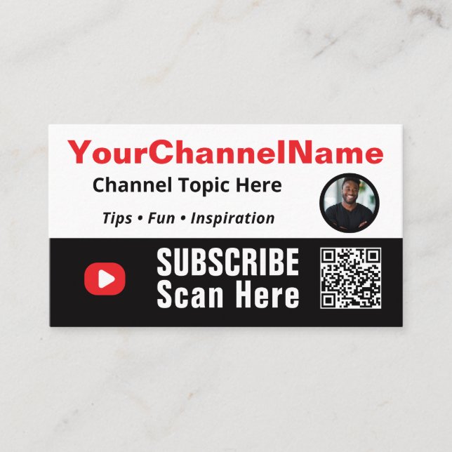 Subscribe to My Channel Business Card (Front)