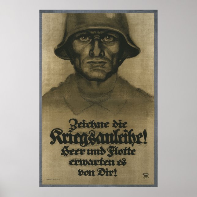 Subscribe to the War Loan WW1 German poster (Front)