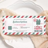 Subscription Service Christmas Gift Certificate