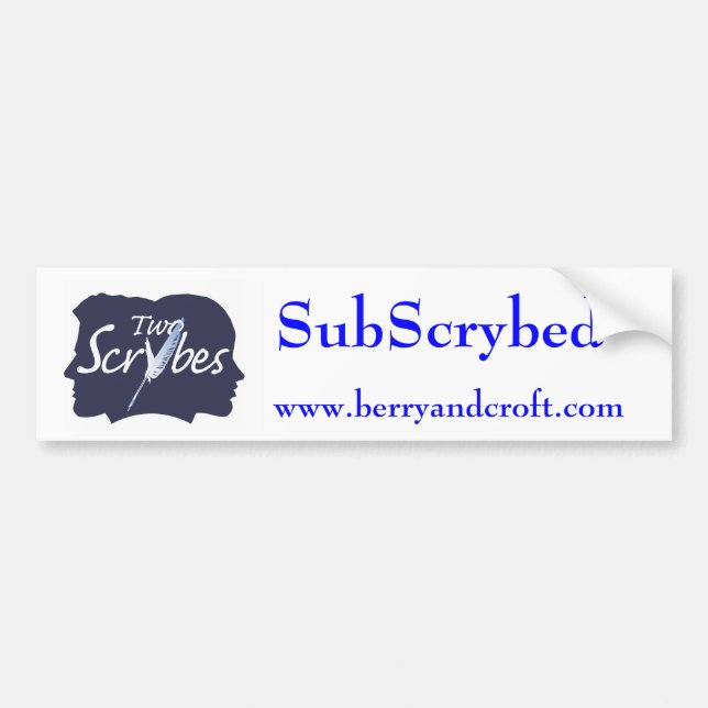 SubScrybed with Blue Two Scrybes Logo Bumper Sticker (Front)