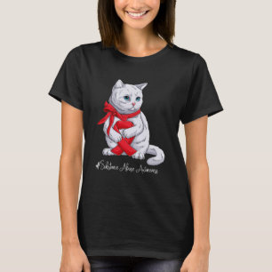 Substance Abuse Awareness Month Red Ribbon Cat T-Shirt
