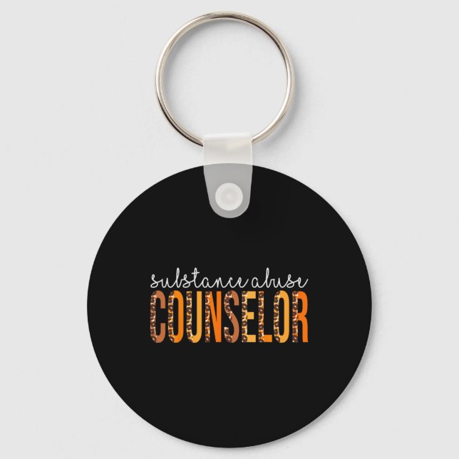 Substance Abuse Counsellor leopard Fall Autumn Tha Key Ring (Front)