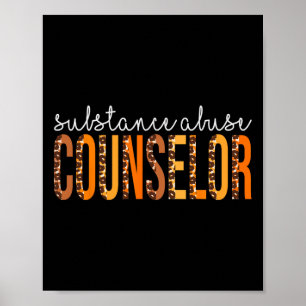 Substance Abuse Counsellor leopard Fall Autumn Tha Poster