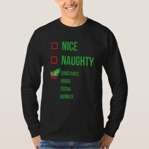 Substance Abuse Social Worker Funny Pajama Christm T-Shirt