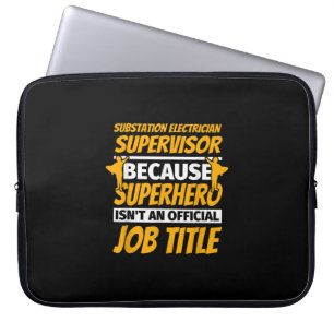 Substation Electrician Supervisor Funny Humour Gif Laptop Sleeve