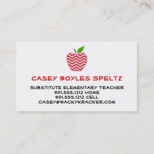 Substitute Teacher Business Cards