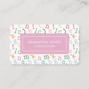 Substitute Teacher Calling Card Contact Info