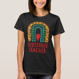 Substitute Teacher Education Boho Rainbow T-Shirt