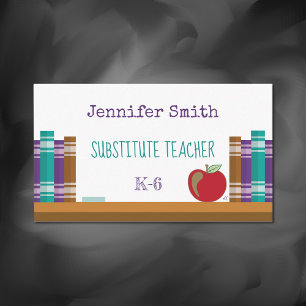 Substitute Teacher Tutor White Business Cards