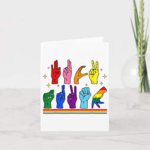 Subtle Anti-trump Asl Sign Language Lgbtq+ Resist  Card