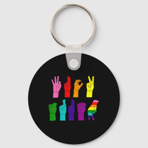 Subtle Anti-trump Asl Sign Language Lgbtq+ Resist Key Ring