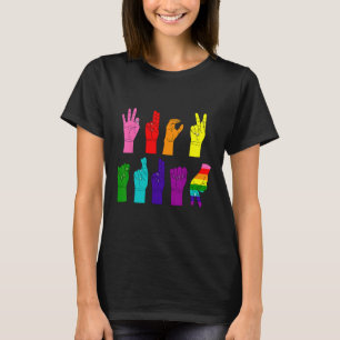 Subtle Anti-trump Asl Sign Language Lgbtq+ Resist T-Shirt