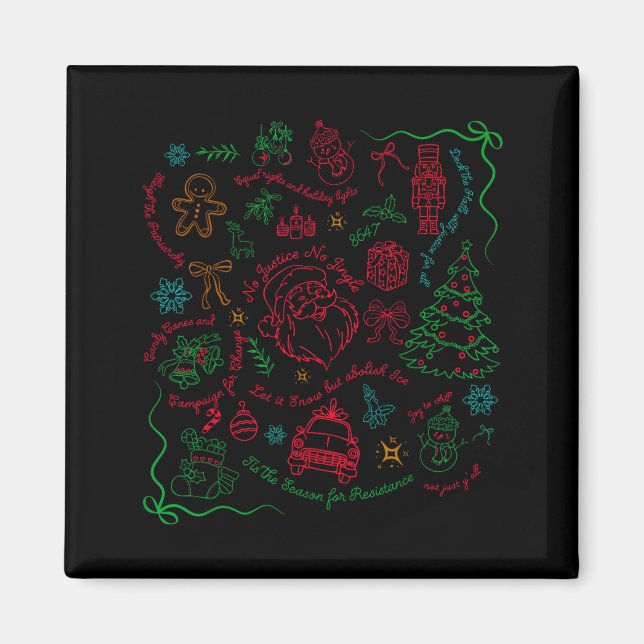 Subtle Anti Trump Christmas Funny Democracy Libera Magnet (Front)