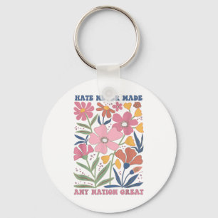 Subtle Anti Trump Floral Anti Trump Flower Key Ring