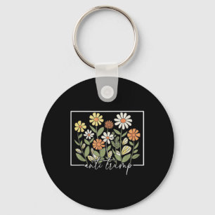Subtle Anti Trump Floral Flower Democrat Key Ring