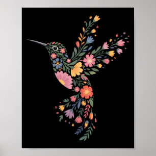 Subtle Anti Trump Floral Hummingbird Hidden Messag Poster