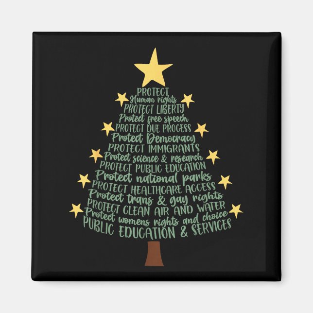 Subtle Anti Trump Funny Christmas Tree  Magnet (Front)