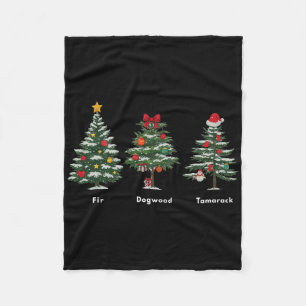 Subtle Anti Trump Hidden Message Christmas Tree Fleece Blanket