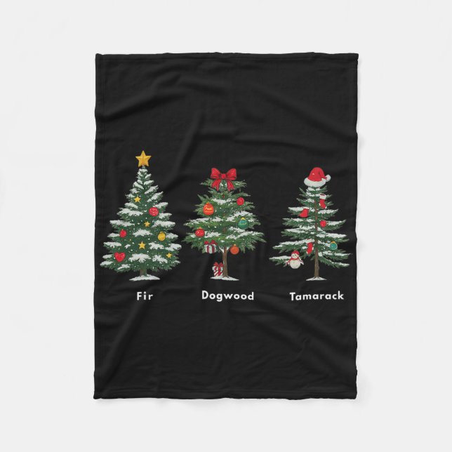 Subtle Anti Trump Hidden Message Christmas Tree  Fleece Blanket (Front)