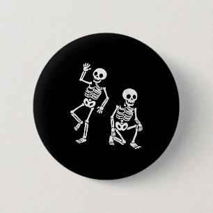 Subtle Anti Trump Hidden Message Dancing Skeleton  6 Cm Round Badge