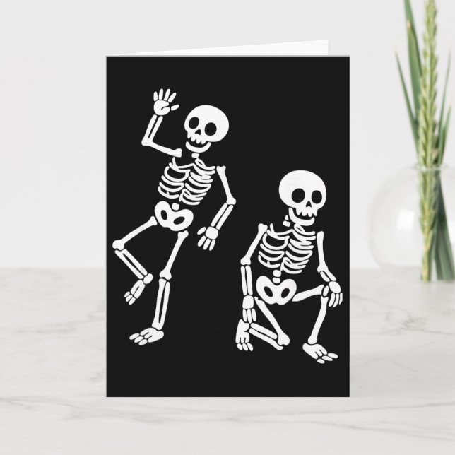 Subtle Anti Trump Hidden Message Dancing Skeleton  Card (Front)