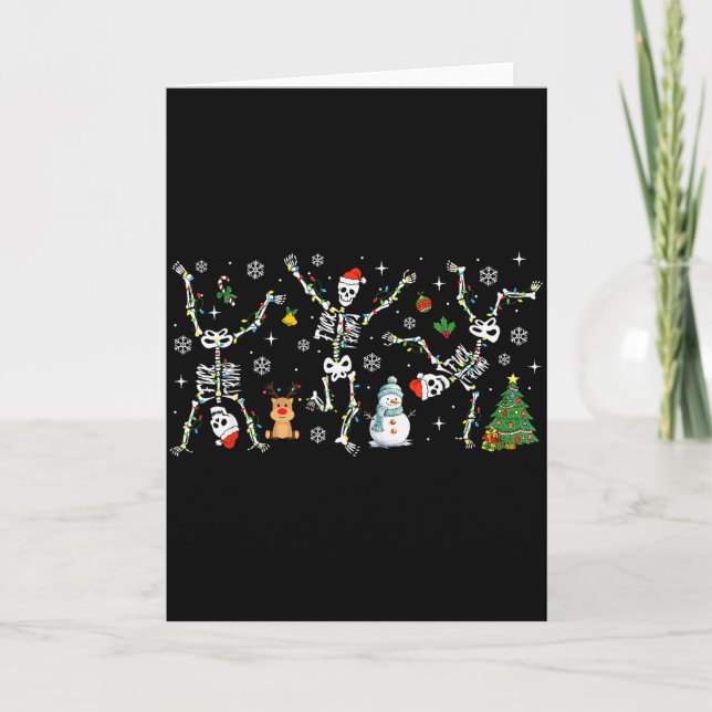 Subtle Anti Trump Hidden Message Dancing Skeleton  Card (Front)