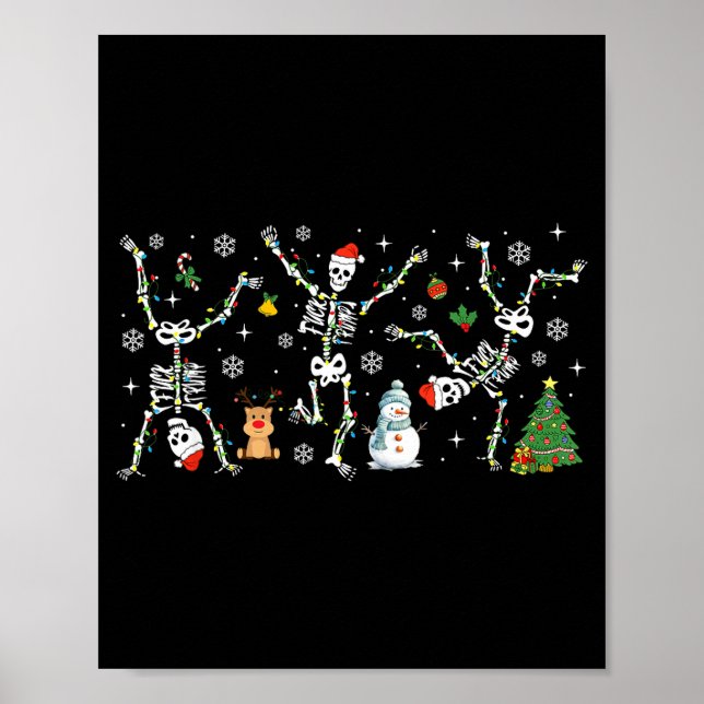 Subtle Anti Trump Hidden Message Dancing Skeleton  Poster (Front)