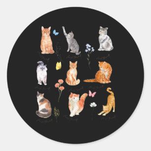 Subtle Anti Trump Kitten Cat Floral Political Cat  Classic Round Sticker