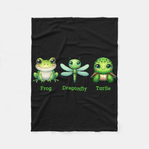 Subtle Anti-trump Political Humour Frog Dragonfly Fleece Blanket